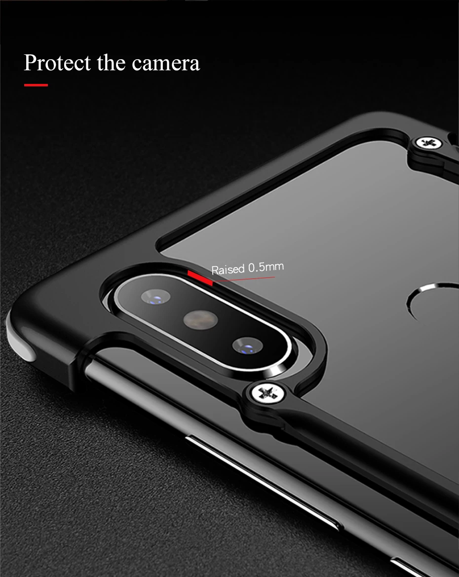 OATSBASF металлический чехол для подушки безопасности для Xiaomi Mi 8 чехол персональный металлический бампер чехол для Xiaomi Mi 8 чехол Роскошный Дизайн Оболочка