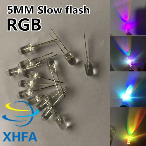10 шт. 2 контакта 5 мм RGB 7 цветов светодиодные светоизлучающие диоды (светодиоды)