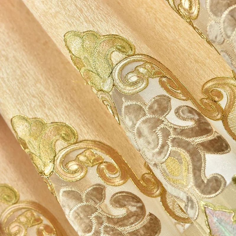 

Europe high quality embroidered luxury shading curtains for Living Room/Bedroom Printed window curtain Full Light Shading