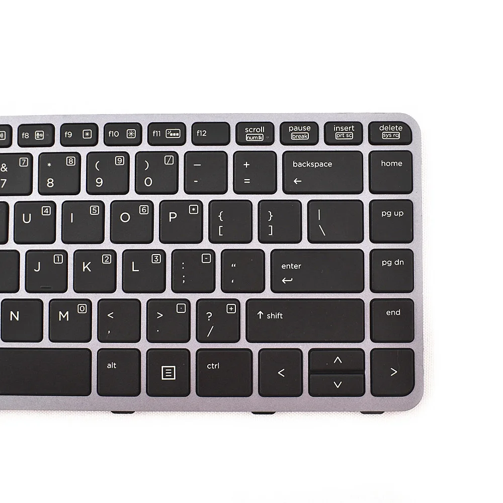 Клавиатура для ноутбука H P Elitebook Folio 1040 G1 / G2 с серебристой рамкой и