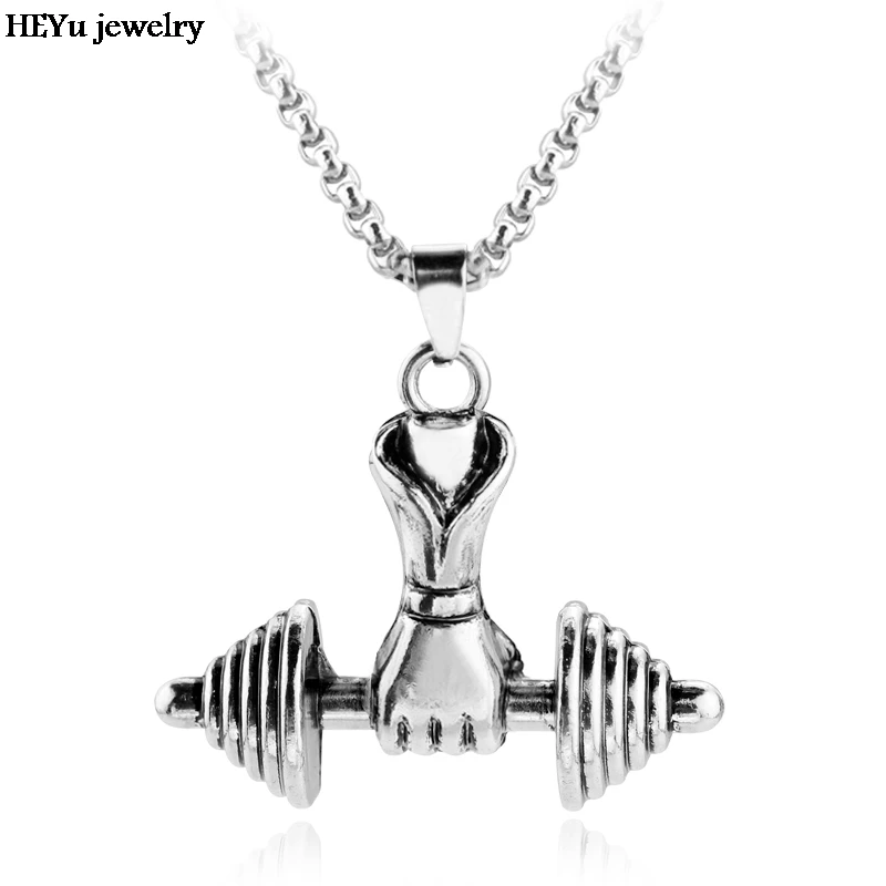 Для Мужчин's женщин гантели Подвески серебро мужчин Jewelry Ожерелья для подарки
