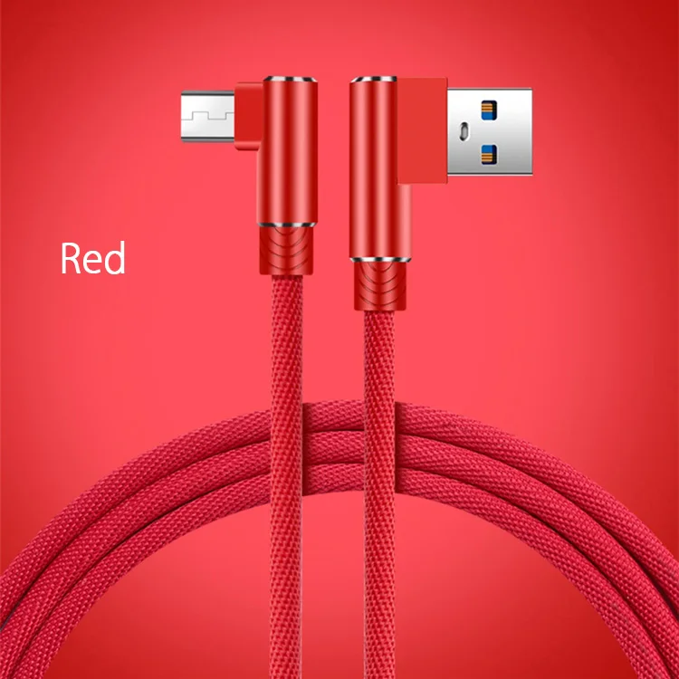 Red 90 градусов под прямым углом Usb type C кабель 3 м 3 м Кабо типо C для Xiao mi Black Shark 2 mi 8 Pro mi 9 huawei Usbc Kabel для Ga mi ng - Цвет: Red