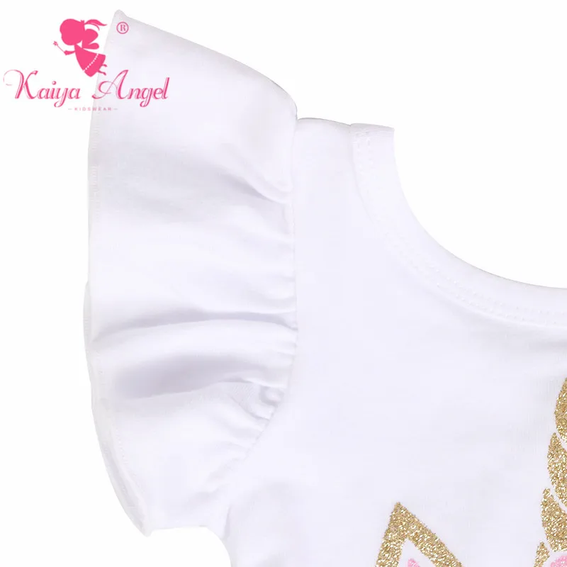 Kaiya Angel 4 июля популярные хлопковые летние комбинезоны с единорогом для