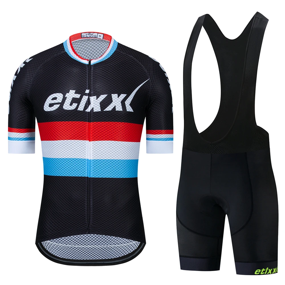 Etixx Pro одежда для велоспорта Мужская велосипедная Одежда дышащая анти-УФ велосипедная одежда короткий рукав Велоспорт Джерси Набор для мужчин - Цвет: Bib Cycling Set 02