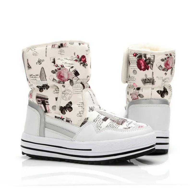 BeckyWalk/женские ботинки Зимняя женская обувь на теплом меху Водонепроницаемые