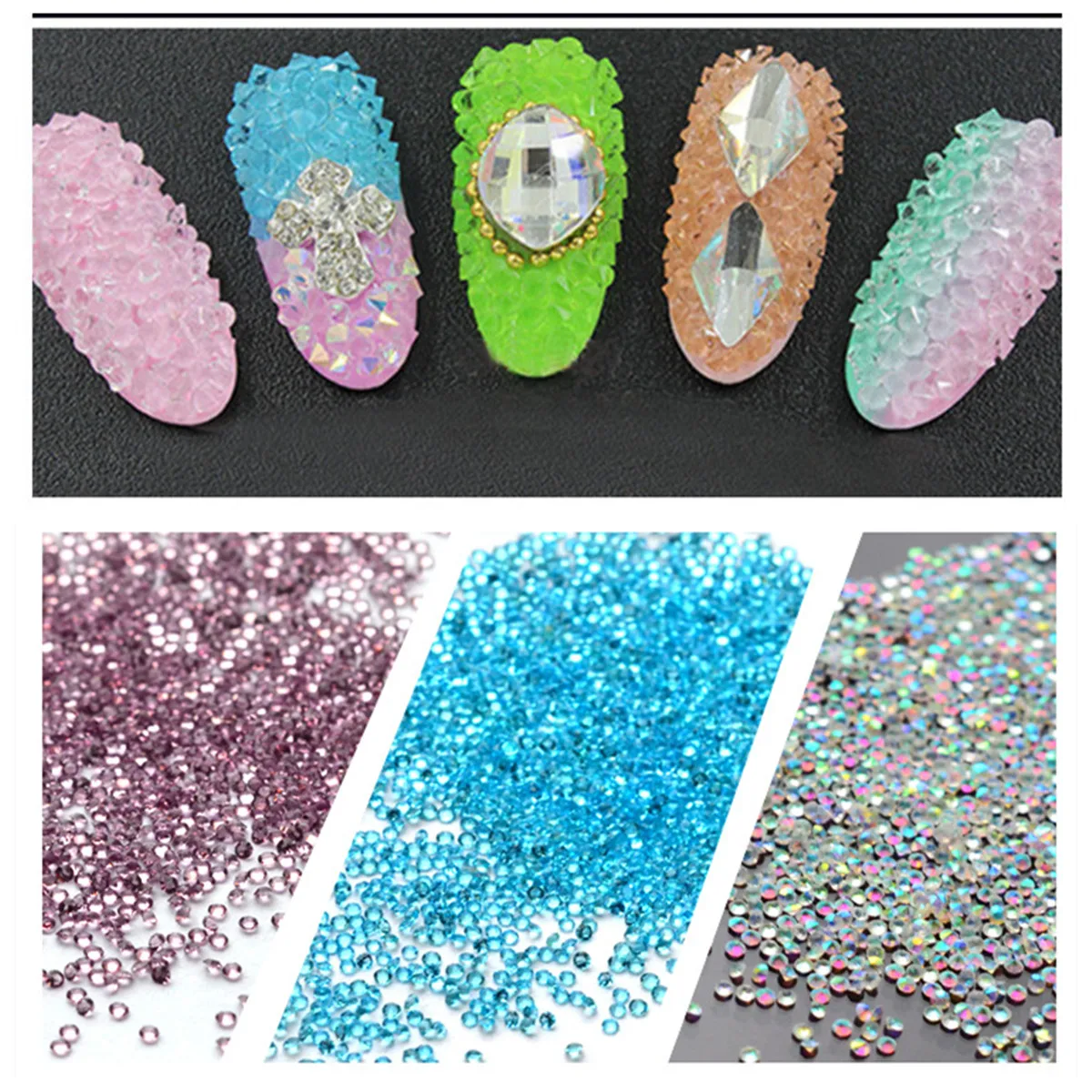 Бусины для ногтей стеклянные Икра дизайна мраморные микробусины Ювелирная