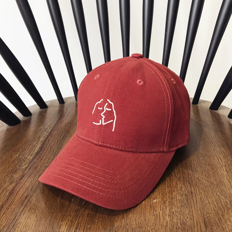 Модные однотонные Цвет милые Для женщин мужчин с мультяшной вышивкой кепки