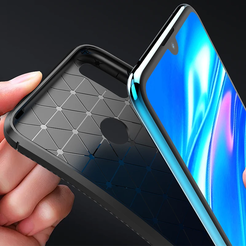 Для huawei Y6 Чехол Мягкий Силиконовый ТПУ углеродное волокно противоударный защитный задний Чехол для huawei Y7 чехол