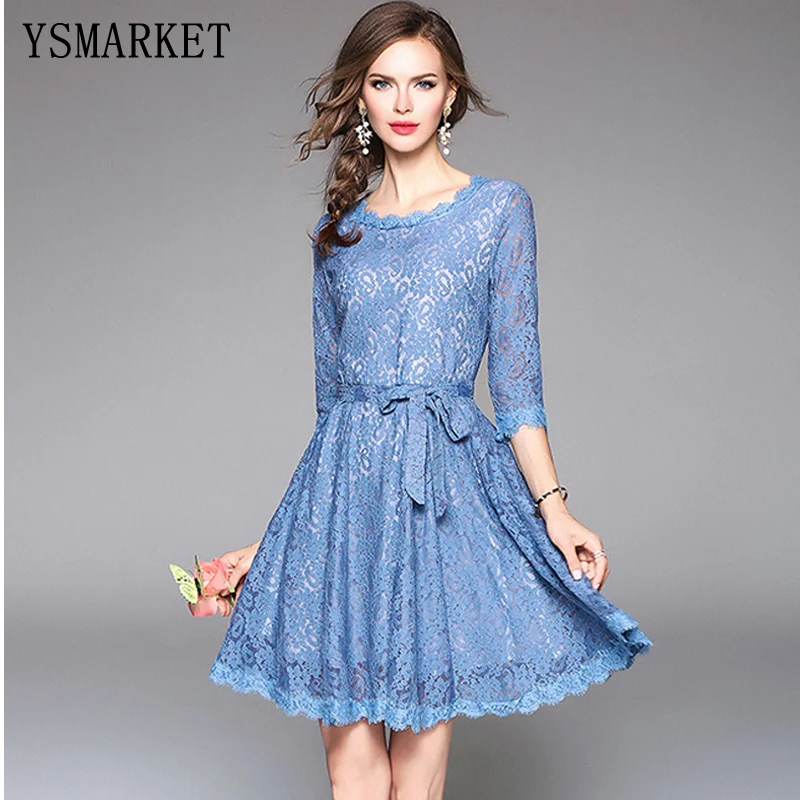 Ysmarket модные осеннее женское платье 2017 элегантные Платья для вечеринок три