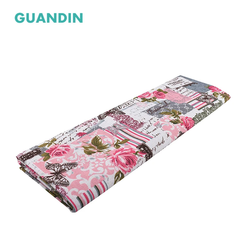 GUANDIN ткань из хлопка и льна с принтом для рукоделия детской рукоделия/Цветочная