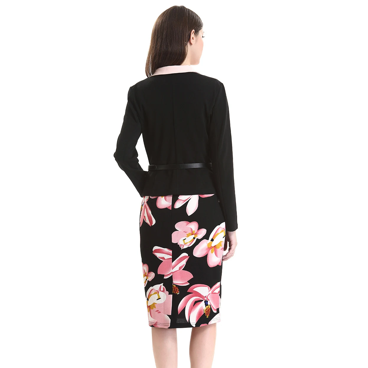 Работа Костюмы Женщин Пиджак и Платье Из Двух Частей Набор Bodycon Elegent цветочные