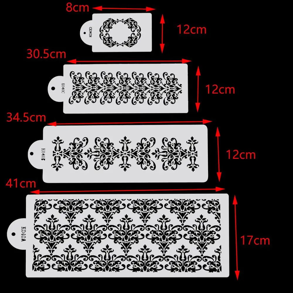 4 шт./компл. трафареты для кексов и печенья торта Форма выпечки инструменты тортов