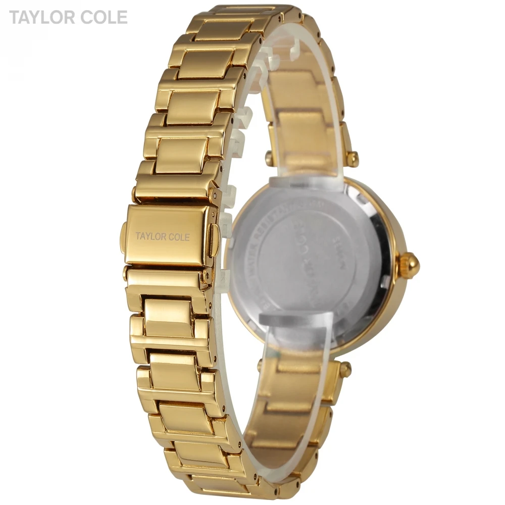 Taylor Cole Horloge Dames Золотой Кристалл лепесток Овальный чехол тонкий кварц Montre Movt