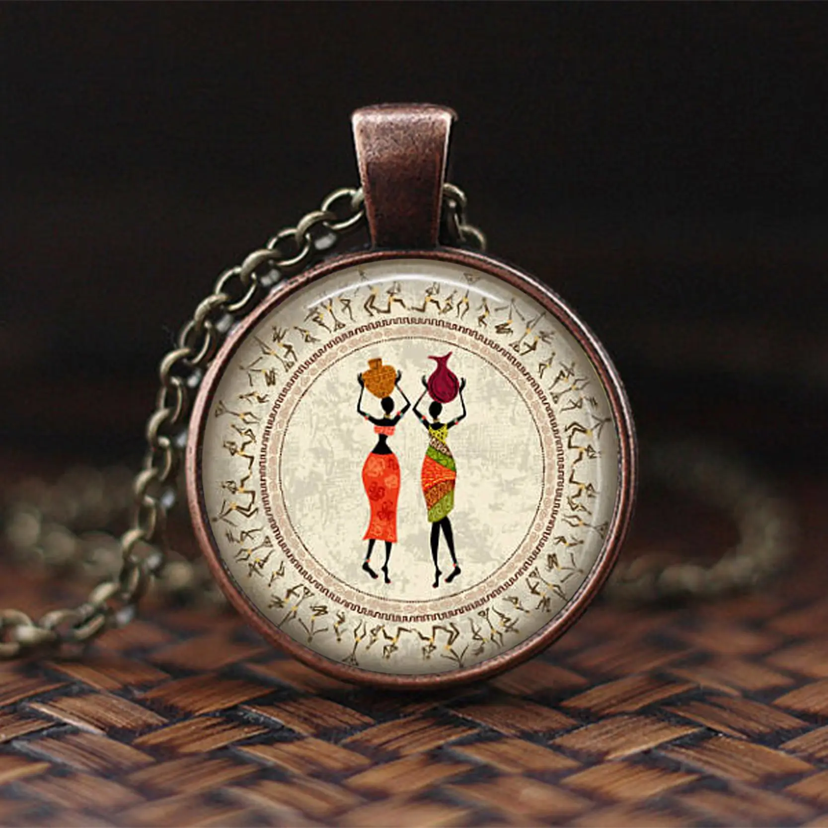 6 Готический Египетский Властелин преисподней кулон с анубисом ожерелье винтажная Женская мода ювелирные изделия подарок Серебряная цепочка, стекло, кабошон - Окраска металла: 6