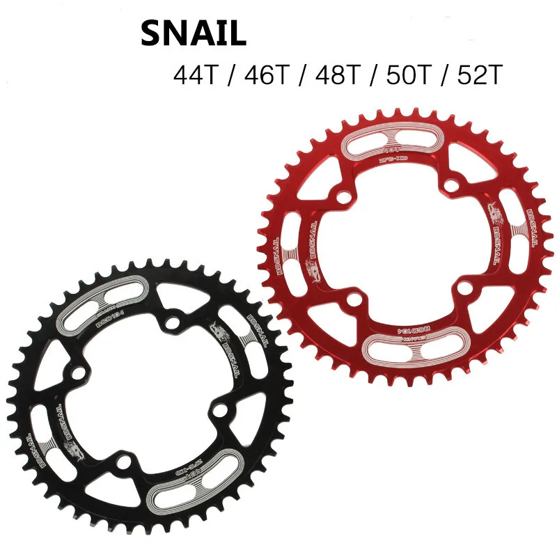 

bicycle chainwheel mtb narrow wide mountain chainring 104BCD 44T 46T 48T 50T 52T positive / negative teeth Chainwheel black red
