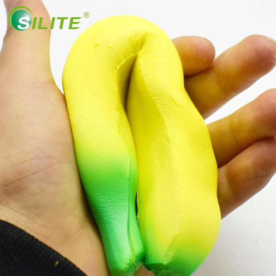 Silite 18 см Давление ослабитель ПУ Банан мяч рукоятка анти-стресс игрушки Фитнес рук