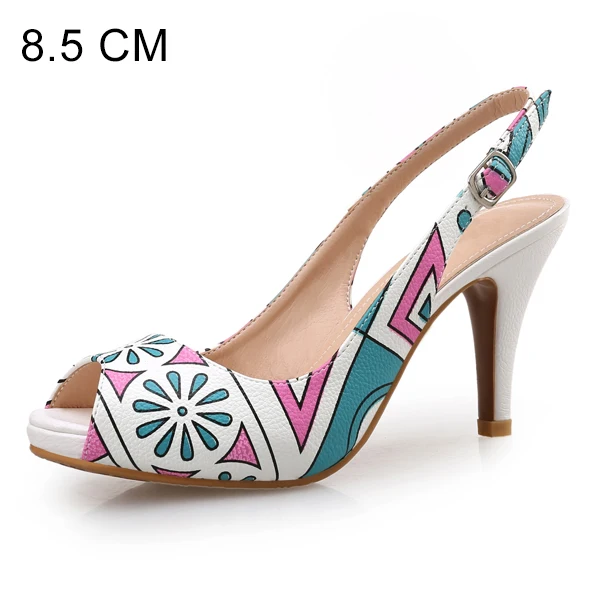 8.5cm Heels Женские туфли-лодочки; обувь на высоком каблуке; весенняя обувь для вечеринок на платформе; женская повседневная обувь с открытым носком на тонком каблуке; сезон лето; новейшая модель размера плюс - Цвет: 8.5cm Heels