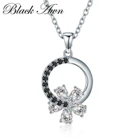 black awn silver color jewelry necklace for women slide necklaces pendants k001