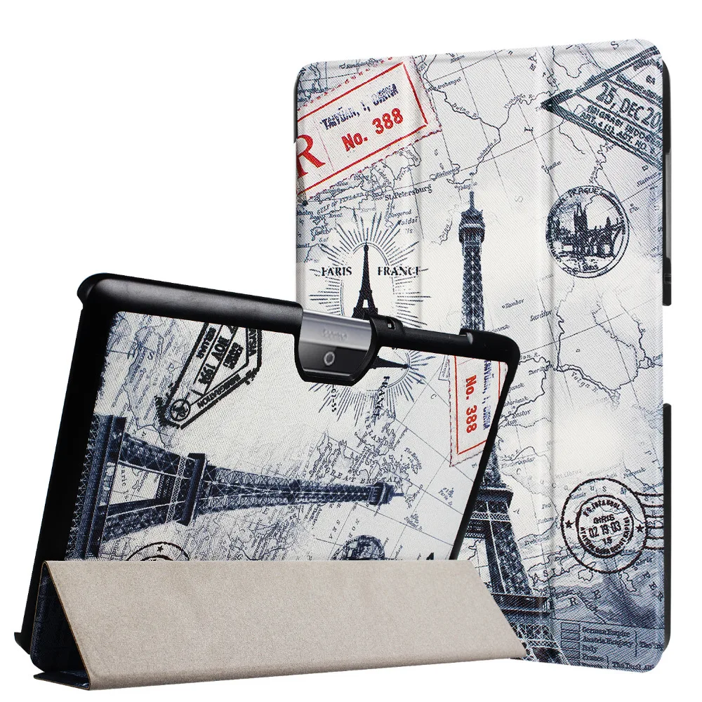 Ультратонкий чехол из искусственной кожи с магнитной застежкой и принтом для