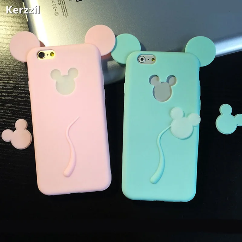 Kerzzil 3D Soft For Cartoon Cat Case iphone 6 6S 6plus 6s Plus Phone Cases 7 7plus Cute Candy Silicone Cover Back |