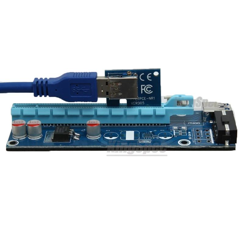 Левый интерфейс направления 60 см PCI-E PCI Express 1x к 16x Riser card USB3.0 удлинитель Кабель для