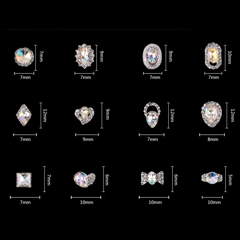 12 шт./колесо для ногтей сплав ювелирное изделие драгоценный камень бриллиант