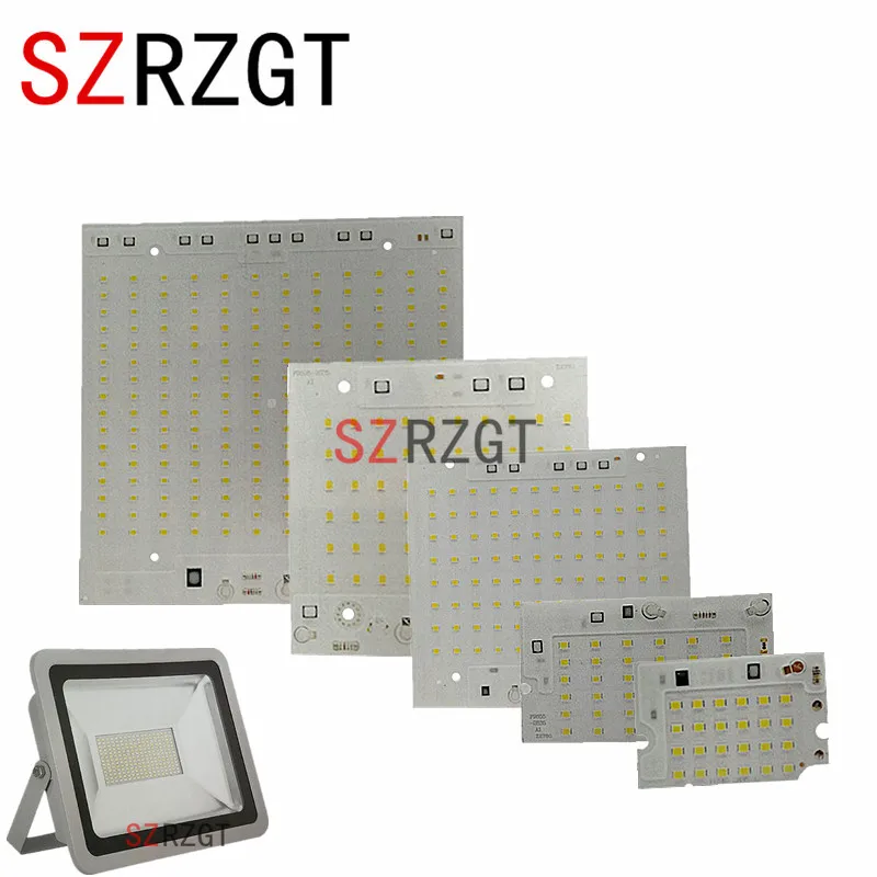 5 шт. светодиодный 2835 SMD белый Чип 10 Вт 20 30 50 100 В переменного тока с умным чипом IC