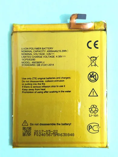 Новый аккумулятор 3 8 в 4000 мАч 466380PLV 466380PVL для смартфона ZTE BLADE A610 A610C A610T BA610C