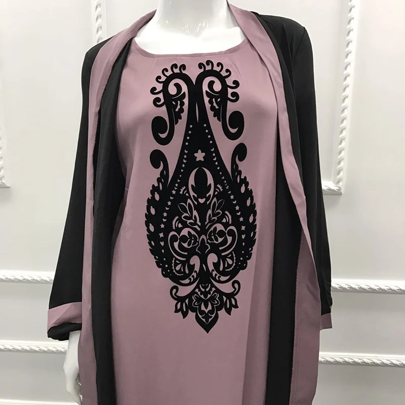 Fimtairah модное женское платье abaya поддельные две части Дубай Королевский желтый