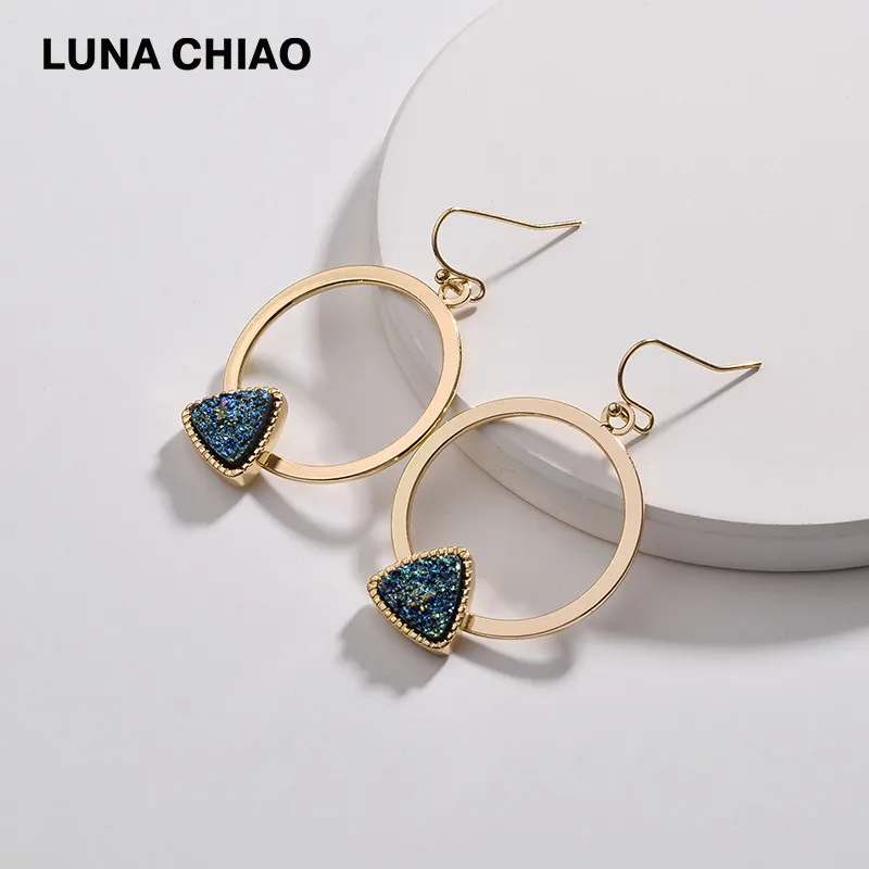 Женские Треугольные Серьги-подвески LUNA CHIAO из каучука с друзой | Украшения и