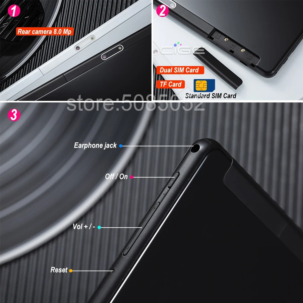 Оригинальный 10 1 дюймовый планшетный ПК Android 8 0 Octa Core 6 ГБ + 64 3g/4G LTE две sim карты 1280*800