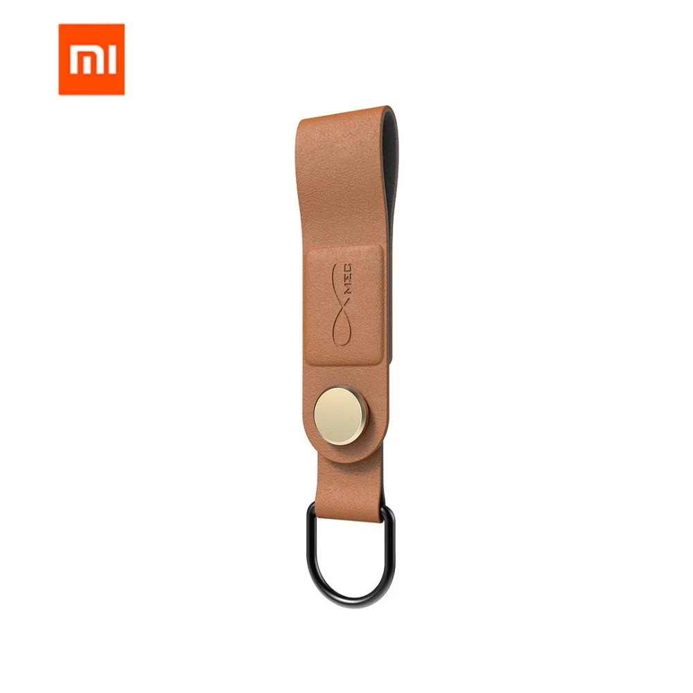 Коричневый Xiaomi Mijia Bcase MEC магнитный держатель для наушников три цвета кожаный Органайзер проводов для наушников держатель портативный кабель - Цвет: Коричневый