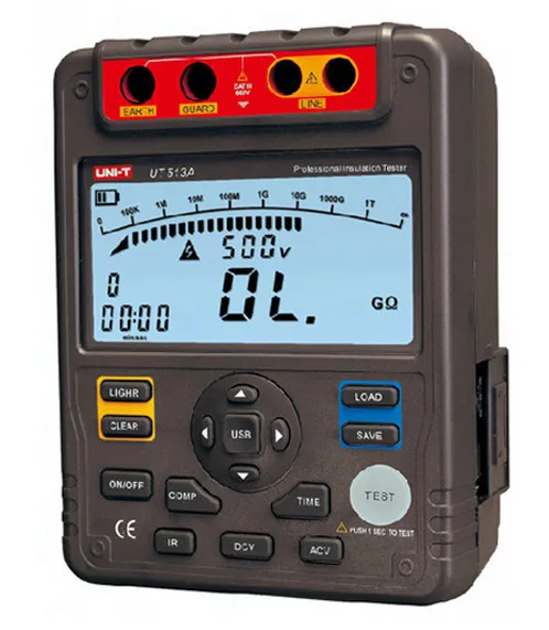 

UNI-T UT513A Digital Earth Ground Meter Insulation Resistance Tester 5000V 1000MOhm USB Interface