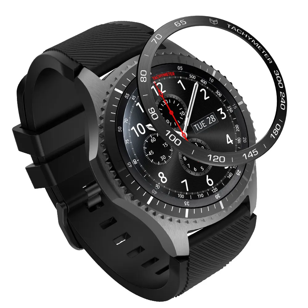 Смарт-чехол для часов samsung Galaxy watch 46 мм/42 мм/gear s3 frontier ободок кольцо клеющаяся крышка против царапин из нержавеющей стали