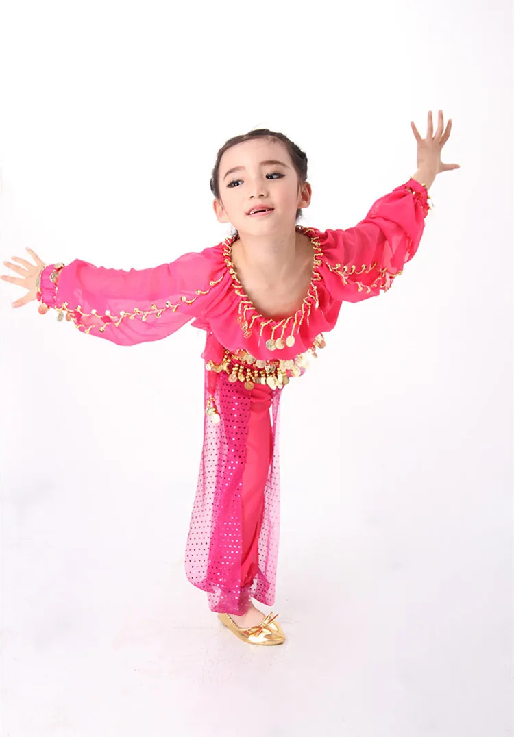 Костюмы для танца живота 5 шт./компл. индийское платье детей детские костюмы