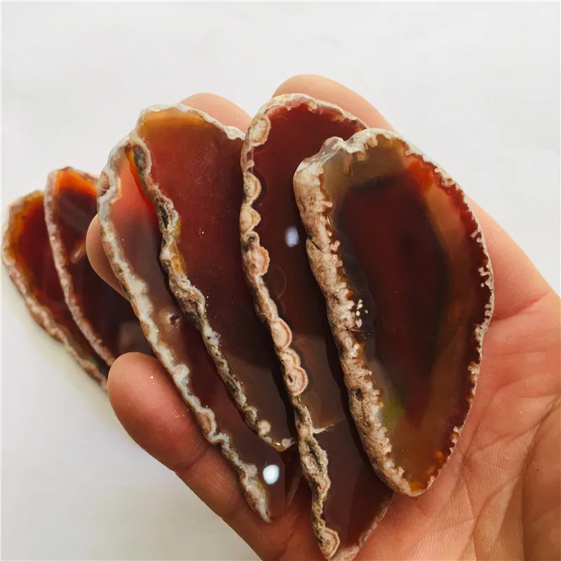 5 шт. серый крупный Agate срез жеоды полированный кварцевый кристалл | Дом и сад