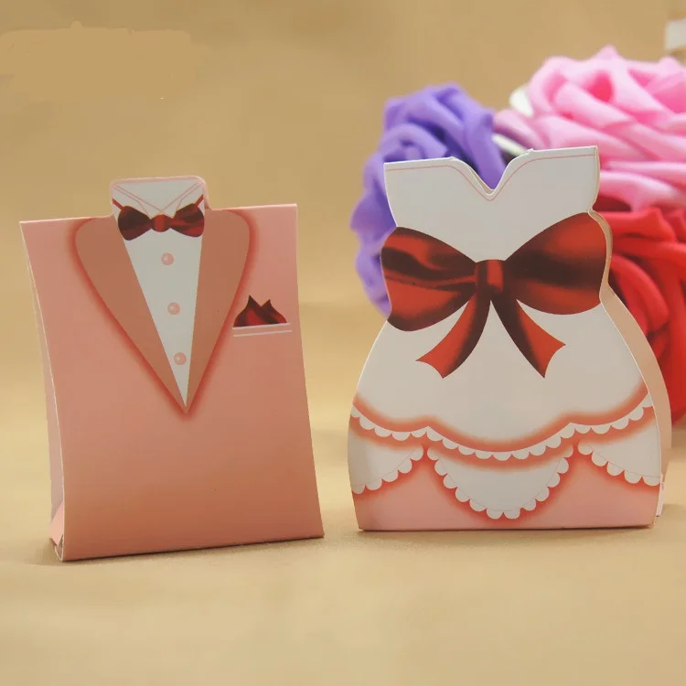 Бесплатная доставка 1000 пар = 2000 шт./лот коробка конфет жениха и невесты для
