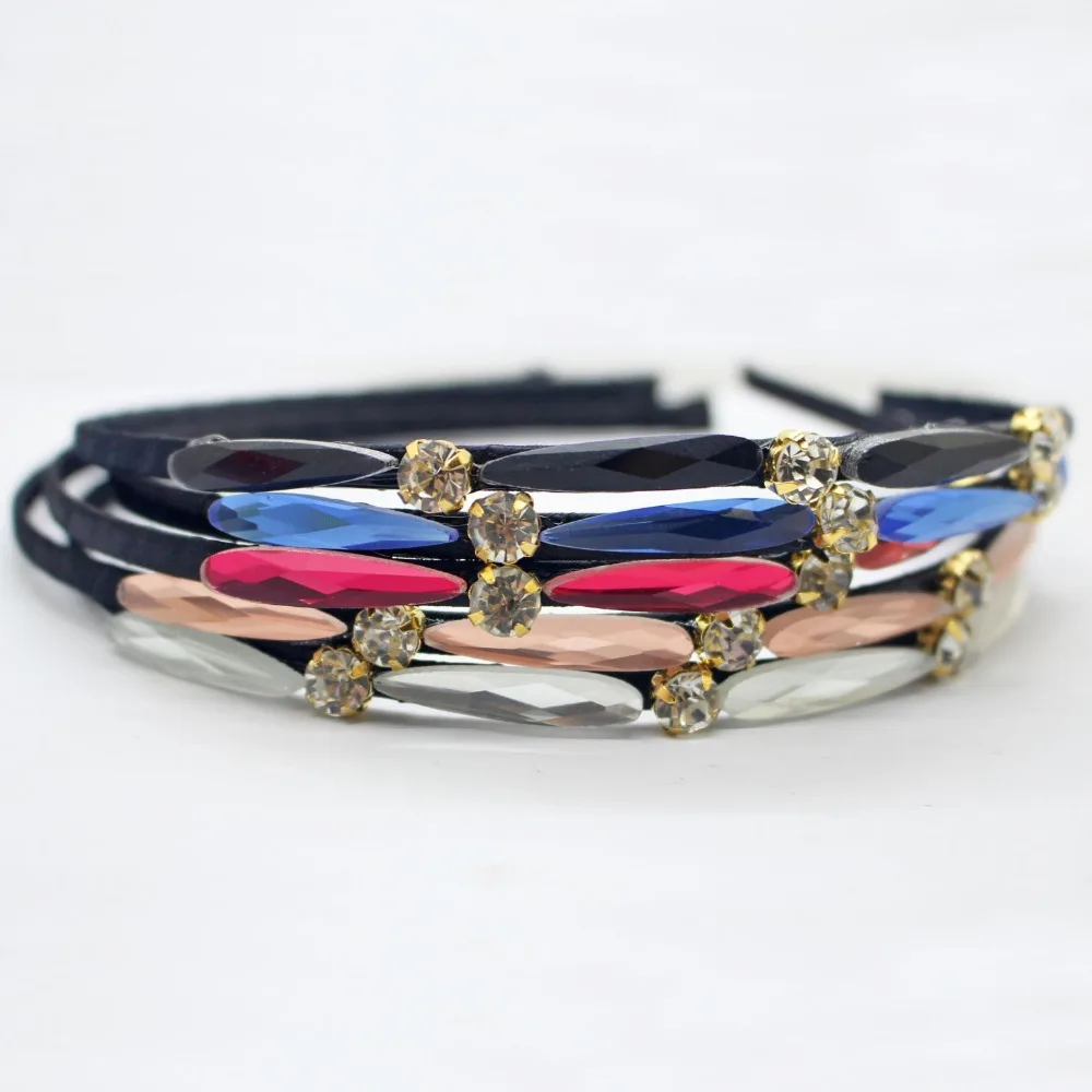 2017 простые повязки для волос со стеклом и кристаллами модные на голову