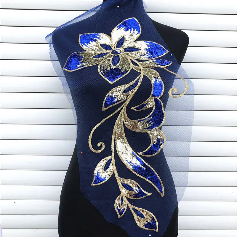 1 шт. ремесло большой цветок золотой воротник блесток Цветочная вышитая