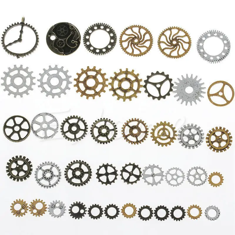 JAVRICK 50g смешанный сплав механические Steampunk Cogs & комплект шестеренок DIY подвеска