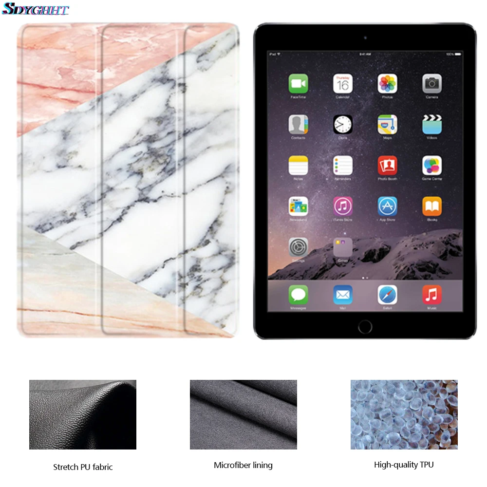 Новый чехол с мраморным узором для iPad 6 Air2 силиконовый мягкий накладка Apple Air 2 Smart