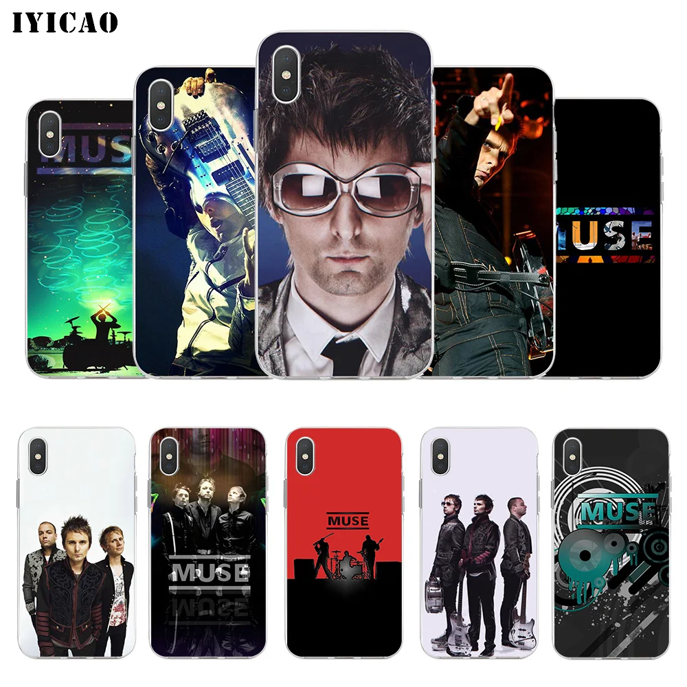 IYICAO Muse Band Мягкий силиконовый чехол для телефона iPhone X XR XS MAX 6 6s 7 8 Plus 5 5S SE TPU