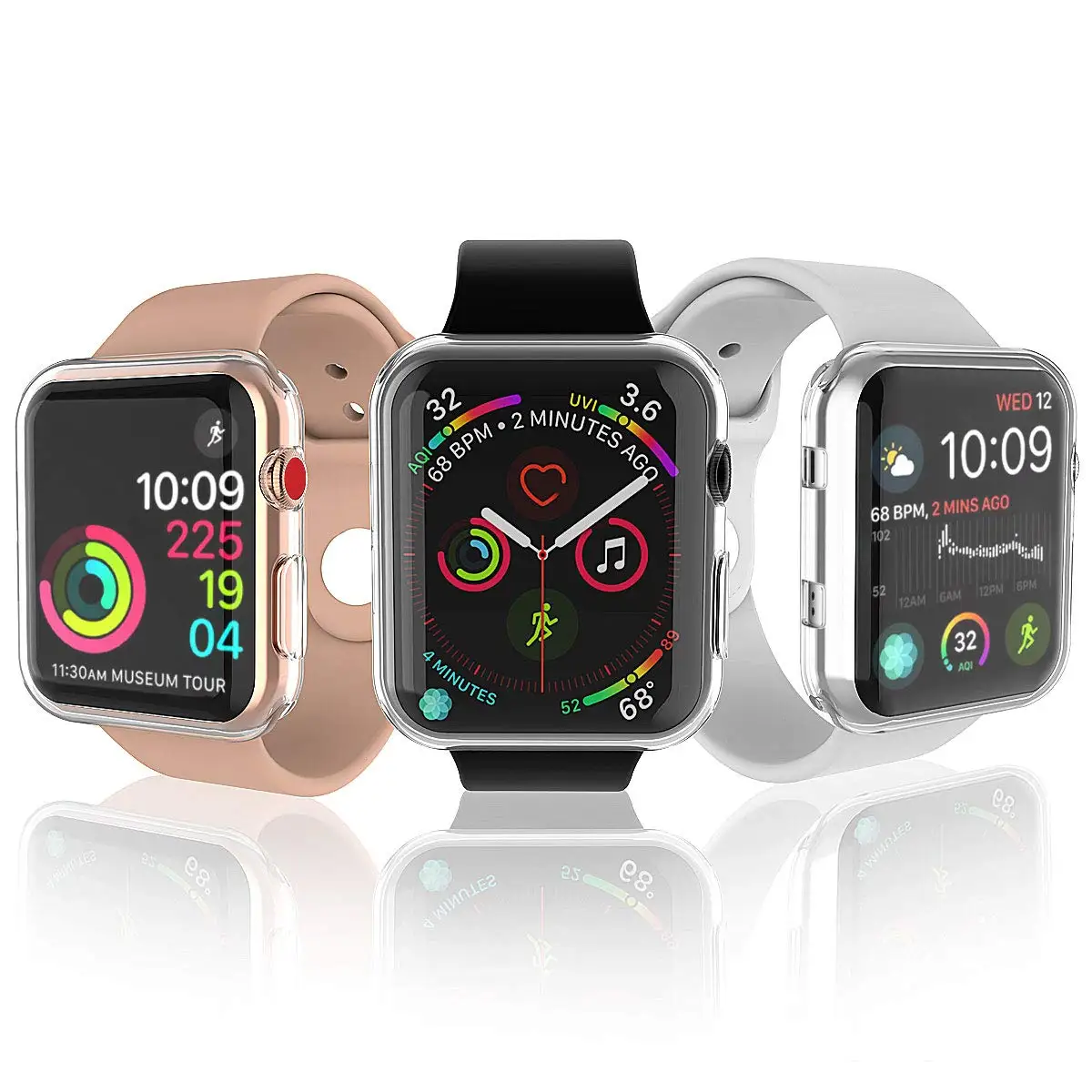 Чехол для часов Apple Watch series 5 4 3 2 1 полосы 42 мм 38 мм 40 мм 44 мм Тонкий ТПУ чехол протектор для iWatch 4 3 42 мм 38 мм