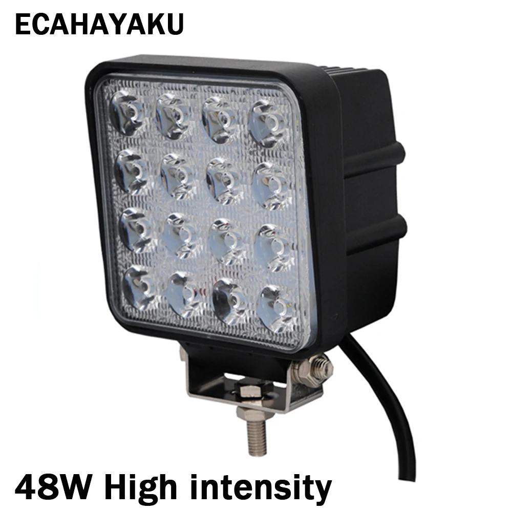 

ECAHAYAKU 2pcs 48W 4.2 inch LED Work Light Flood Driving Lamp for Car Truck Trailer SUV Off Road Boat 12V 24V 4WD