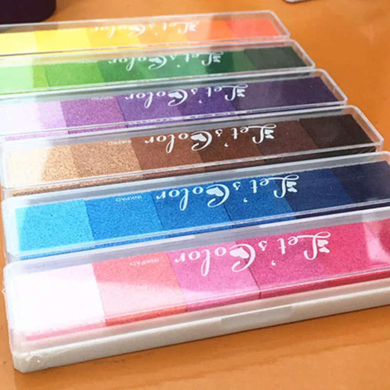 6 цветов s нетоксичный градиентный цвет отпечаток пальца Inkpad Сделай Сам