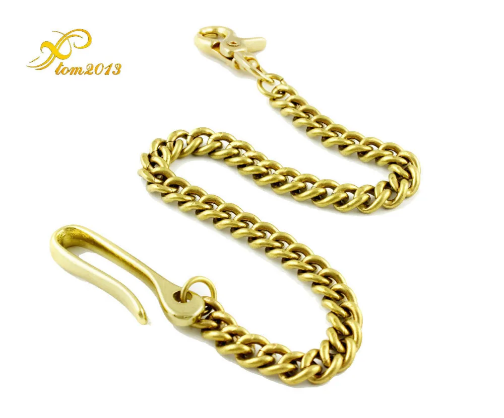 Цепочка для ключей из твердой латуни с крючком|solid brass|brass walletchain wallet chains |