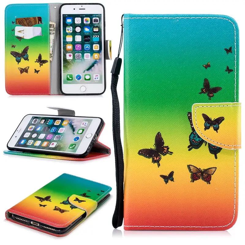 Чехол для iphone 6 S плюс флип чехол из искусственной кожи 6s X 7 8 5 5S SE силиконовый