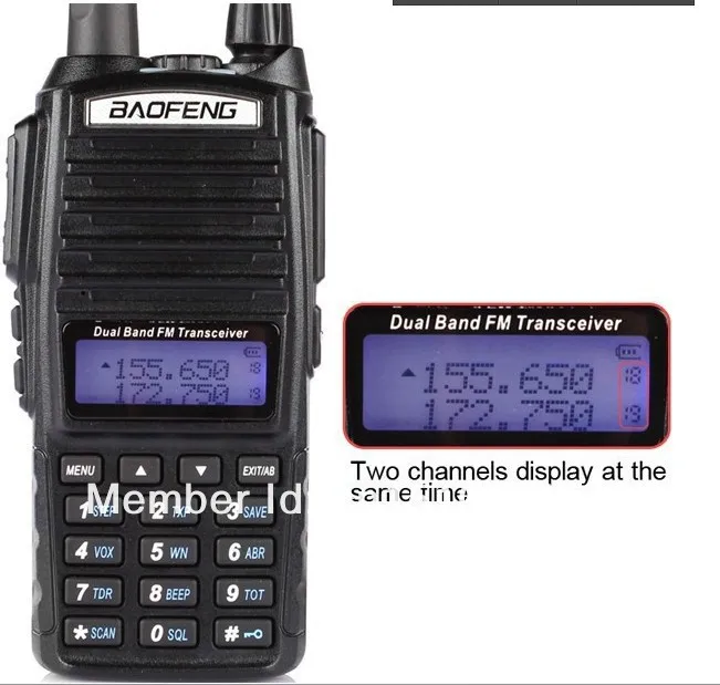 Бесплатная доставка DHL + 2014 Baofeng UV-82 UV82 двухдиапазонный 5 Вт VHF/UHF портативное