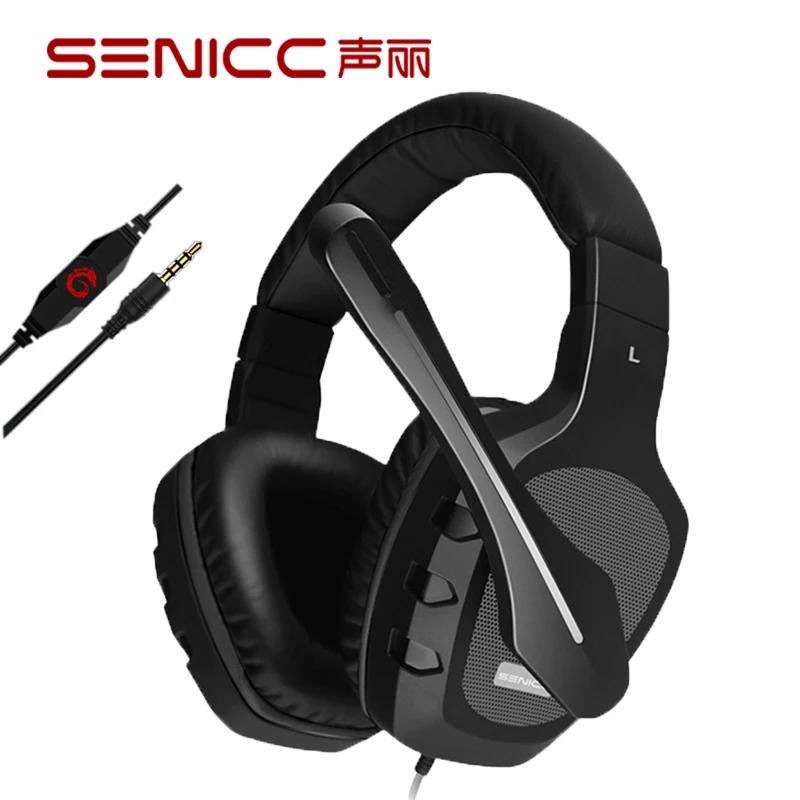 Игровая гарнитура SENICC A1 компьютерные наушники для геймеров стерео звук бас