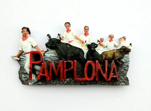 Ручная роспись Испания Pamplona коррида 3D магнит на холодильник туристические сувениры магнитные наклейки подарок - Цвет: 002
